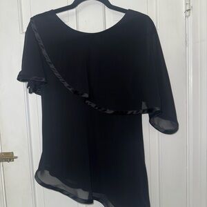 Vintage R&M Richards Black Asymmetrical Blouse